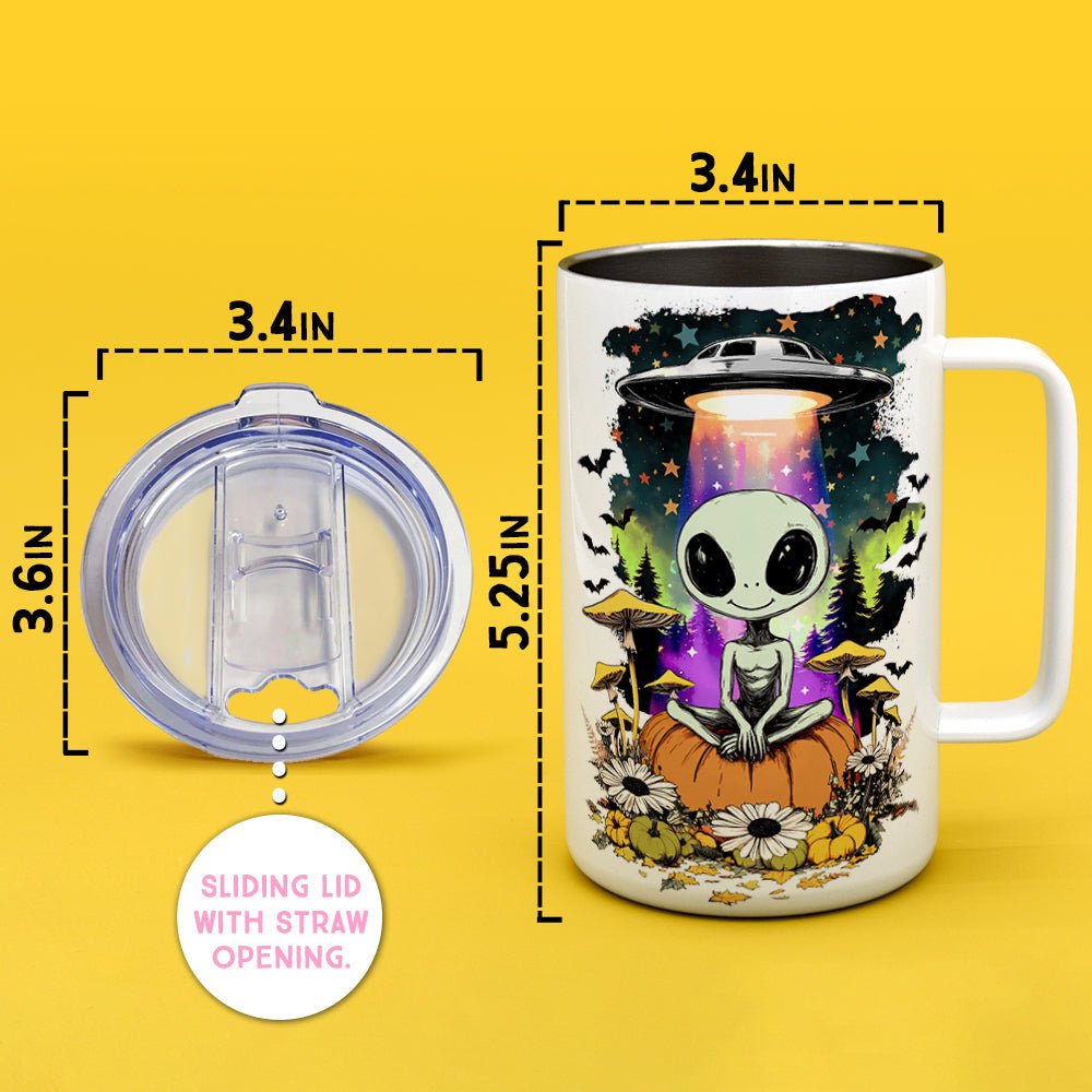 Halloween Alien Insulated Travel Mug - -