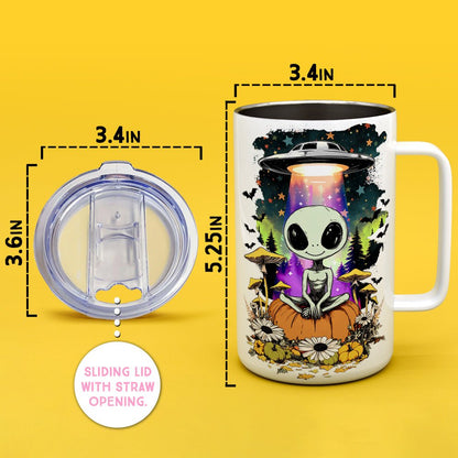 Halloween Alien Insulated Travel Mug - -