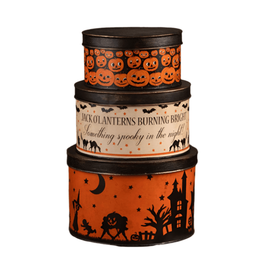 Halloween Vintage Tins Set 3 by Bethany Lowe Designs - - Seasonal & Holiday Decorations