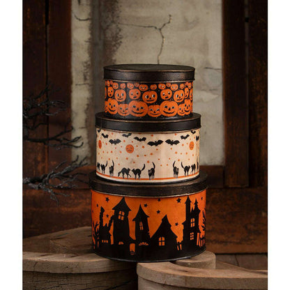 Halloween Vintage Tins Set/3 by Bethany Lowe Designs - - Seasonal & Holiday Decorations