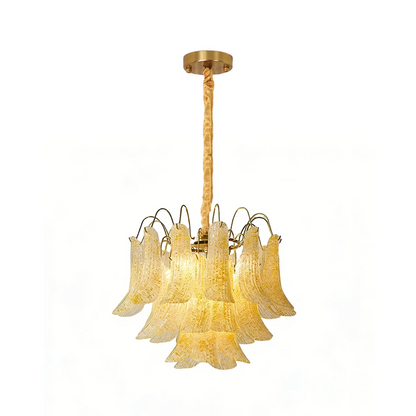 Hand-blown Wave Point Murano Glass Chandelier - - Chandelier