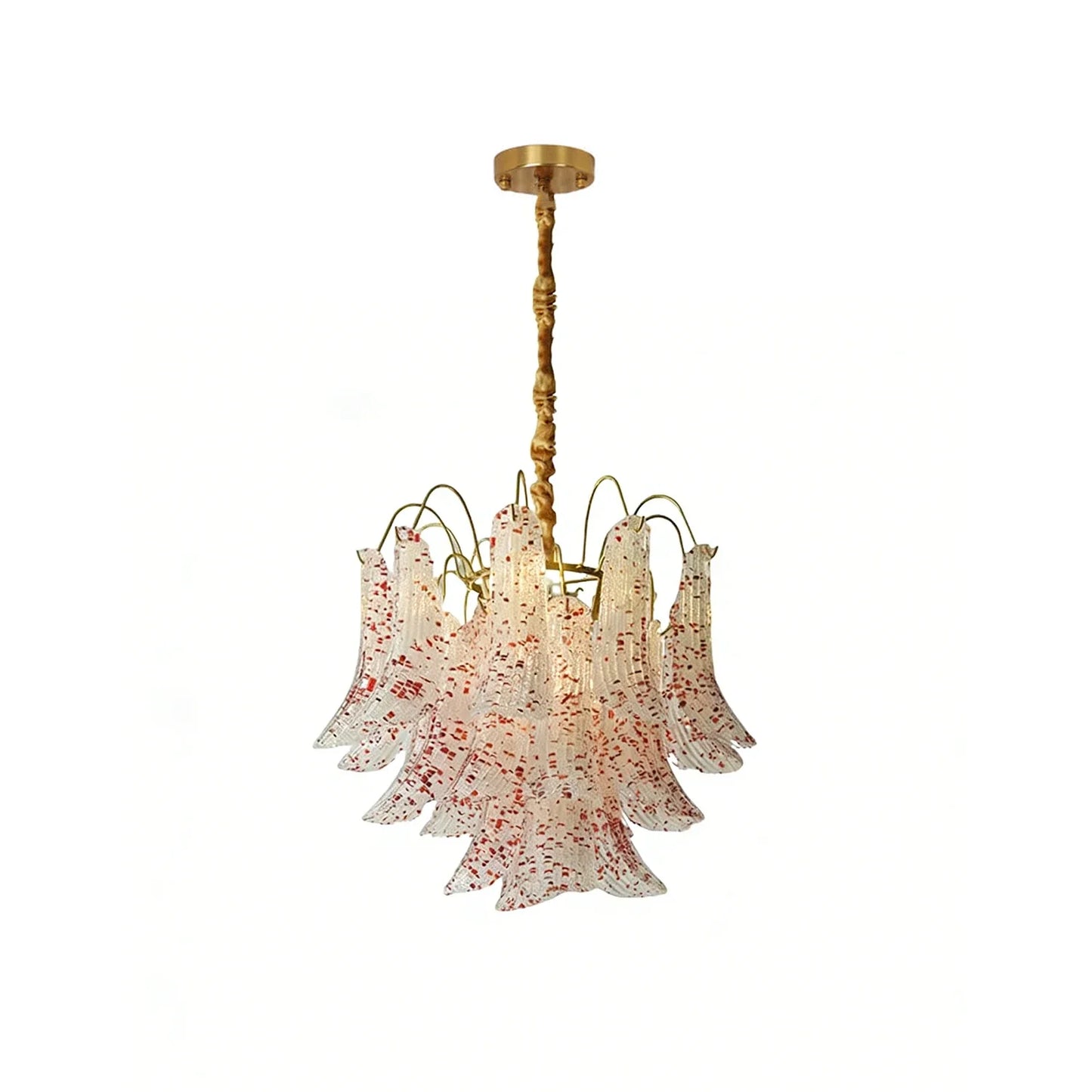 Hand-blown Wave Point Murano Glass Chandelier - - Chandelier