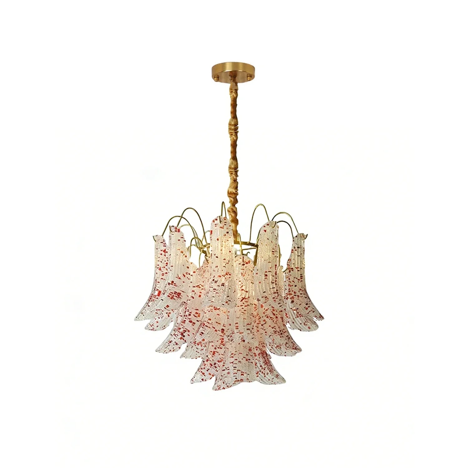 Hand-blown Wave Point Murano Glass Chandelier - - Chandelier