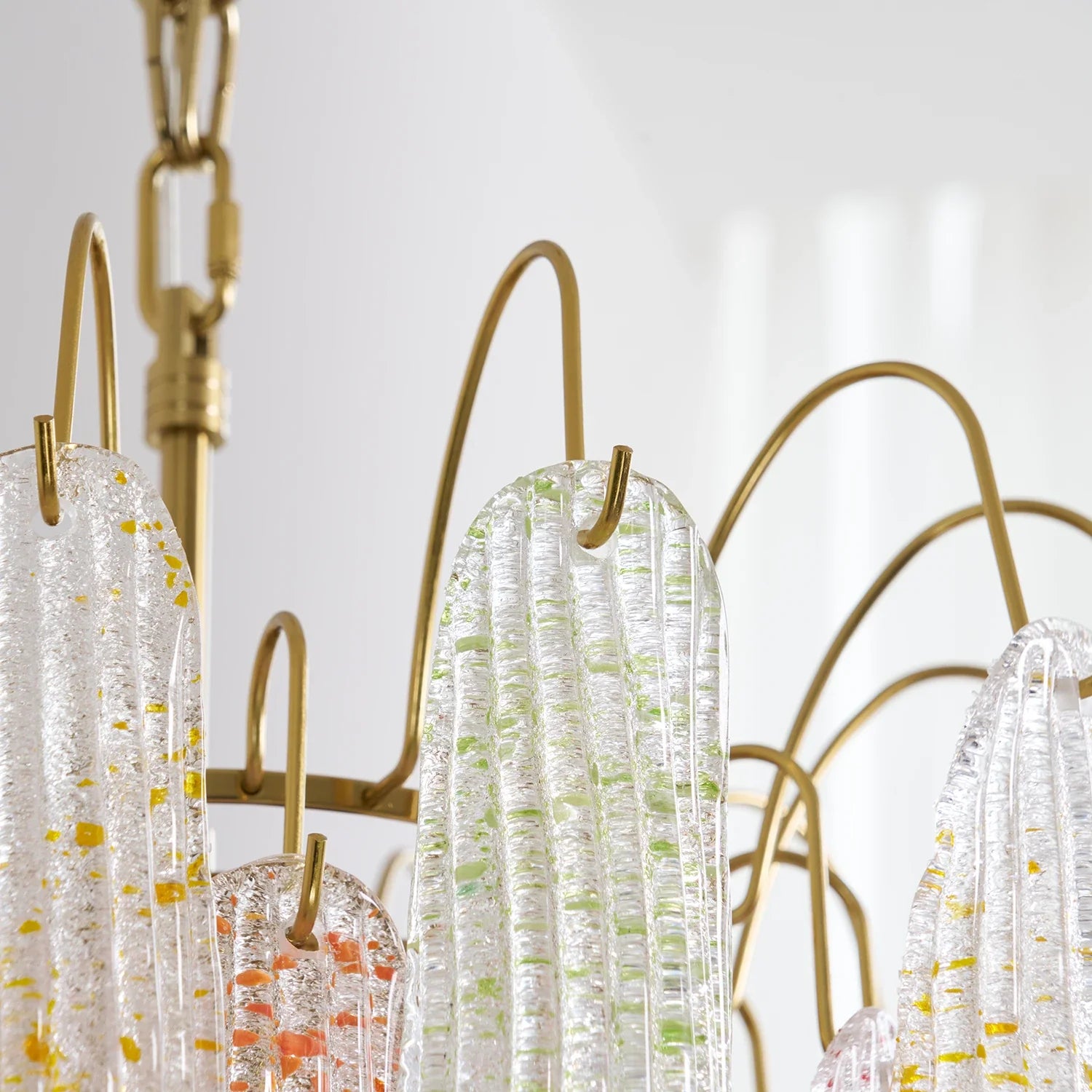 Hand-blown Wave Point Murano Glass Chandelier - - Chandelier