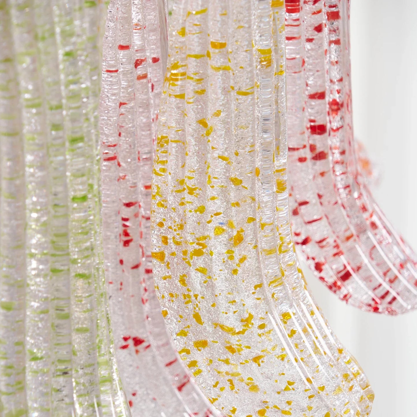 Hand-blown Wave Point Murano Glass Chandelier - - Chandelier