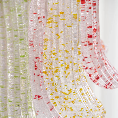 Hand-blown Wave Point Murano Glass Chandelier - - Chandelier