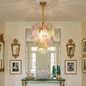 Hand-blown Wave Point Murano Glass Chandelier - ∅ 19.7″ x H 18.9″ Gold + Various Colors - Chandelier