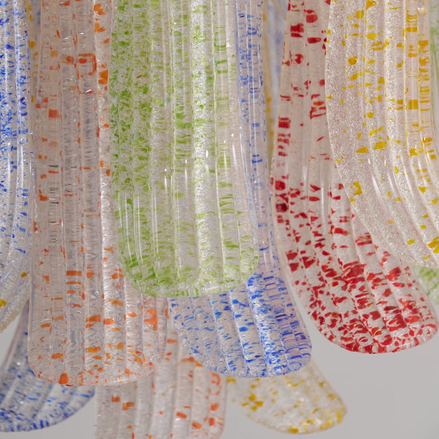 Hand-blown Wave Point Murano Glass Chandelier - - Chandelier