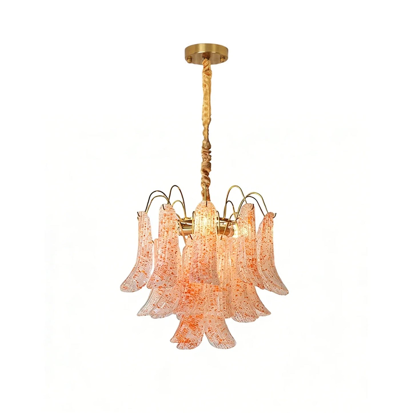 Hand-blown Wave Point Murano Glass Chandelier - - Chandelier