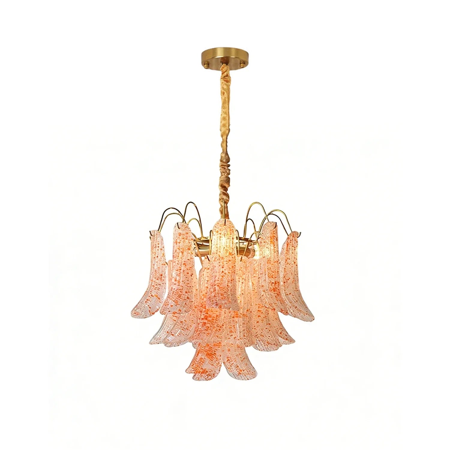Hand-blown Wave Point Murano Glass Chandelier - - Chandelier