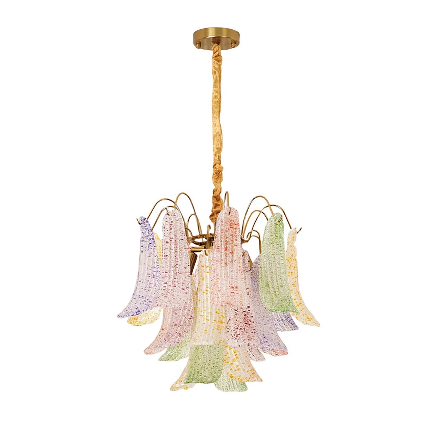 Hand-blown Wave Point Murano Glass Chandelier - - Chandelier