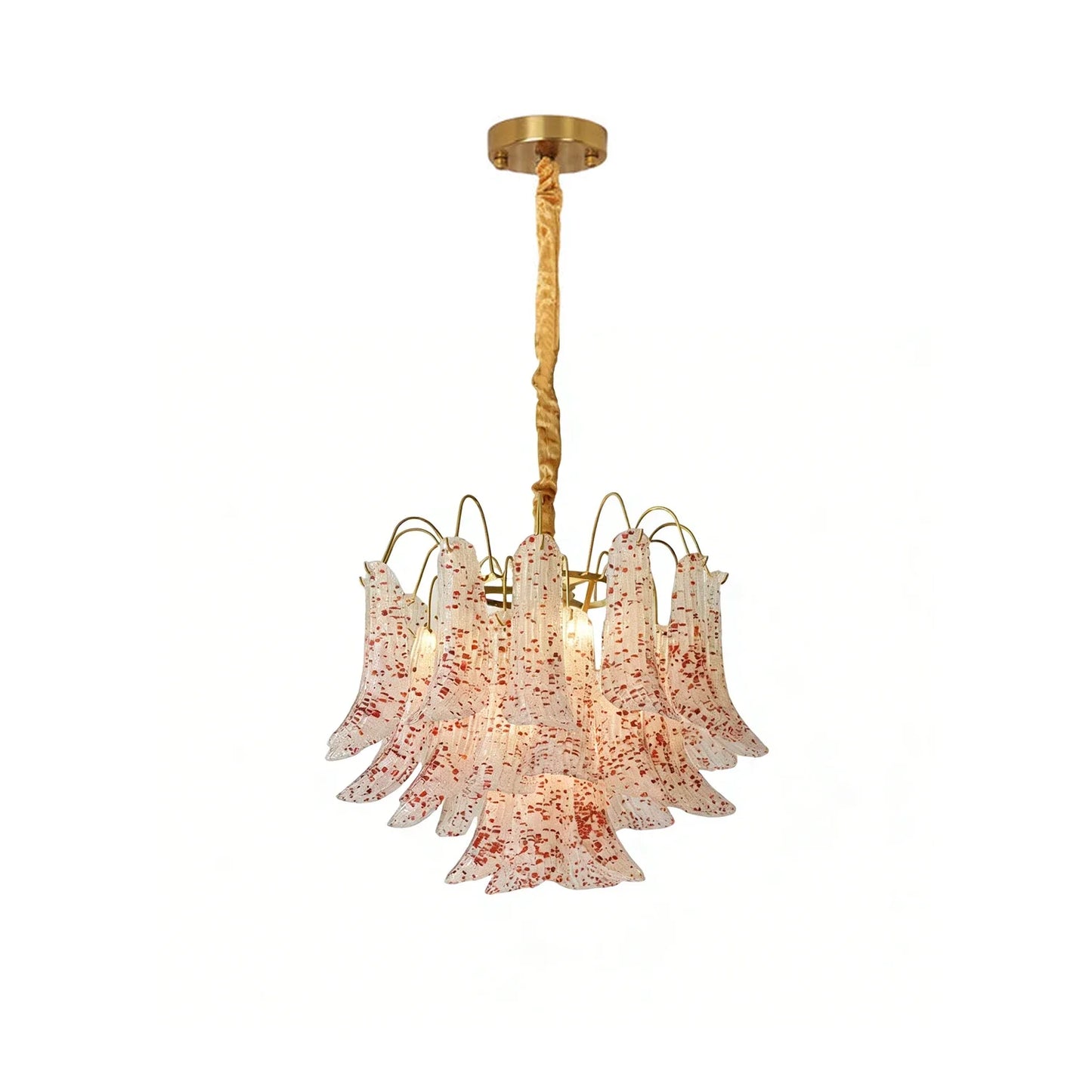 Hand-blown Wave Point Murano Glass Chandelier - - Chandelier