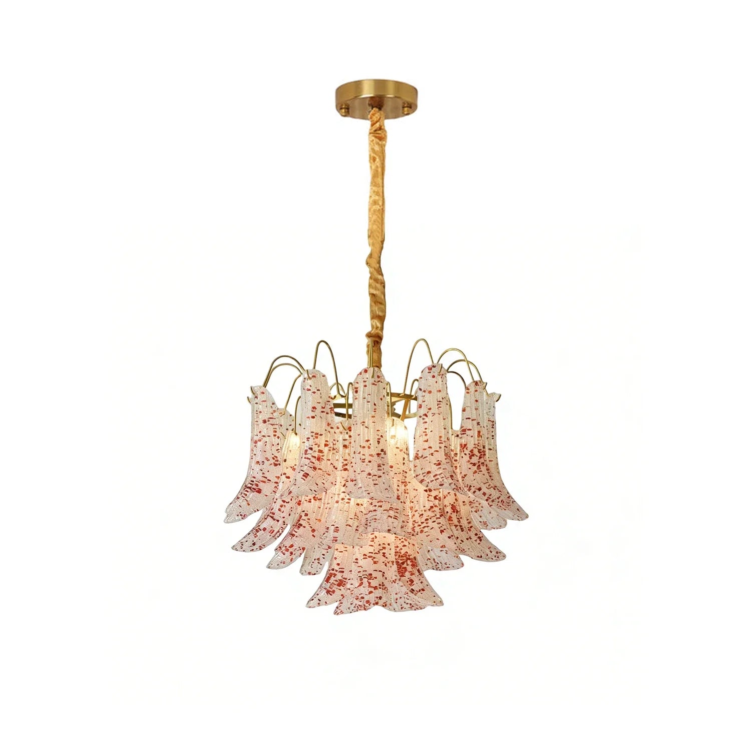 Hand-blown Wave Point Murano Glass Chandelier - - Chandelier