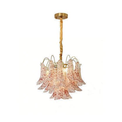 Hand-blown Wave Point Murano Glass Chandelier - - Chandelier