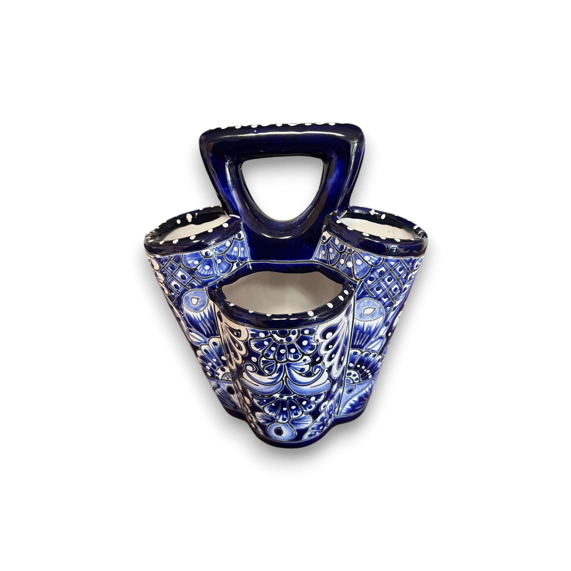 Talavera Utensil Holder Hand-Painted Mexican Kitchen Organizer - - Talavera Utensil Holder