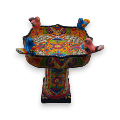 Colorful Talavera Bird Bath | Hand-Painted Ceramic Garden Art- The Talavera Hub- {{Product type}}