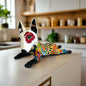 Talavera Bull Terrier Statue Hand-Painted Colorful Dog Sculpture - - Talavera Statue