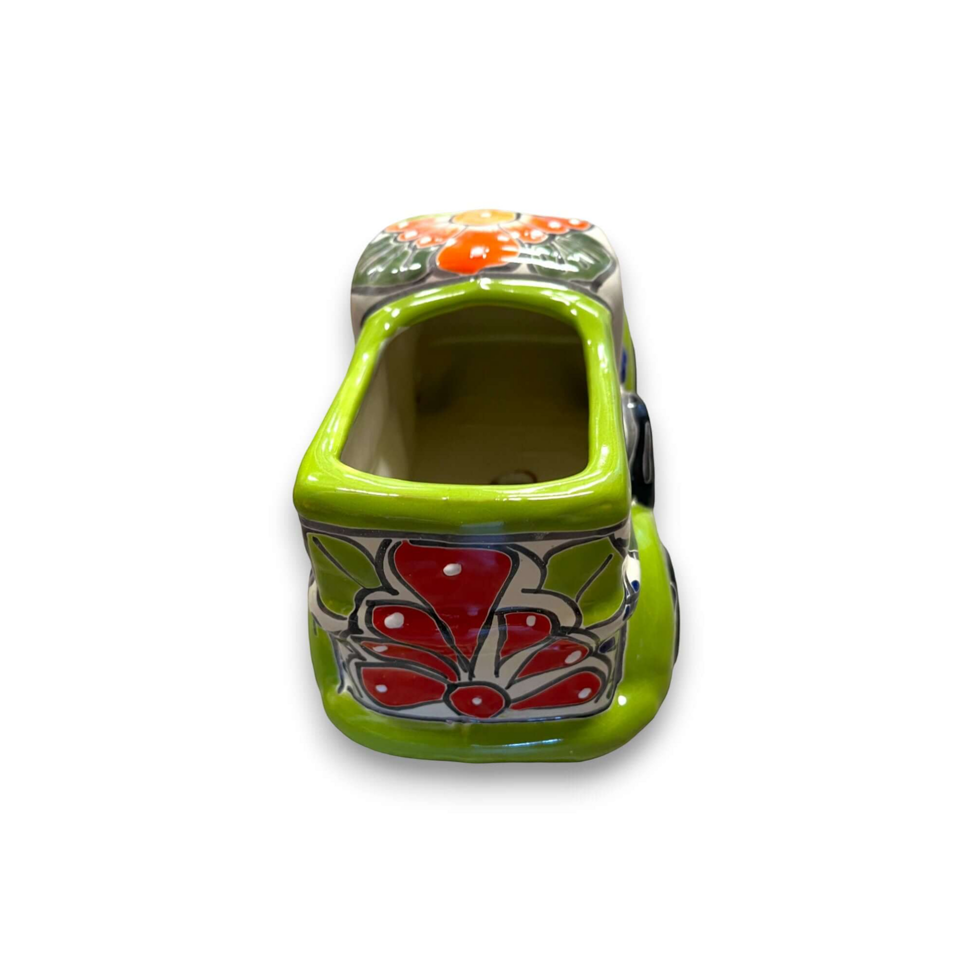 Hand-Painted Talavera Car Planter Colorful Ceramic Car Statue - - Talavera Planter