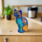 Talavera Cat Piggy Bank Hand-Painted Mexican Ceramic Coin Holder - - Guerrero Piggy Bank