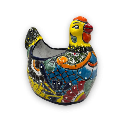 Large Talavera Chicken Planter Hand-Painted Mexican Pottery Statue - - Talavera Planter