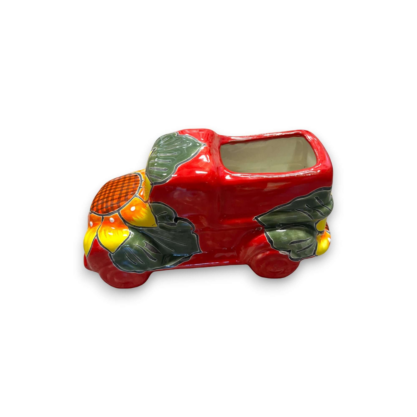 Hand-Painted Talavera Car Planter Colorful Ceramic Car Statue - - Talavera Planter