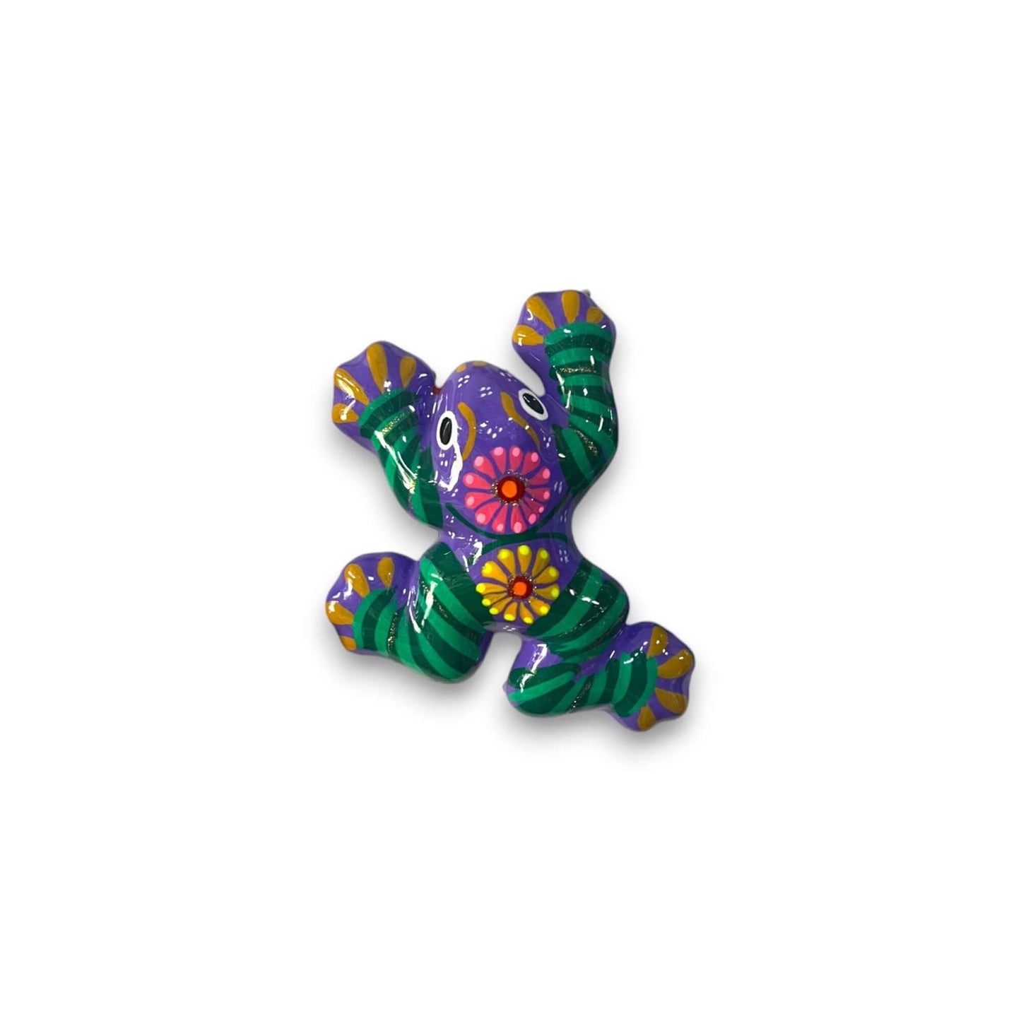 Colorful Talavera Frog Figurine Hand-Painted Mexican Wall Art - - Guerrero Wall Art