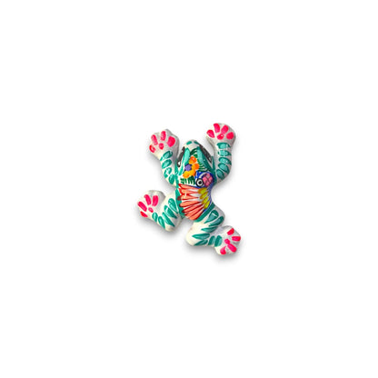 Colorful Talavera Frog Figurine Hand-Painted Mexican Wall Art - - Guerrero Wall Art