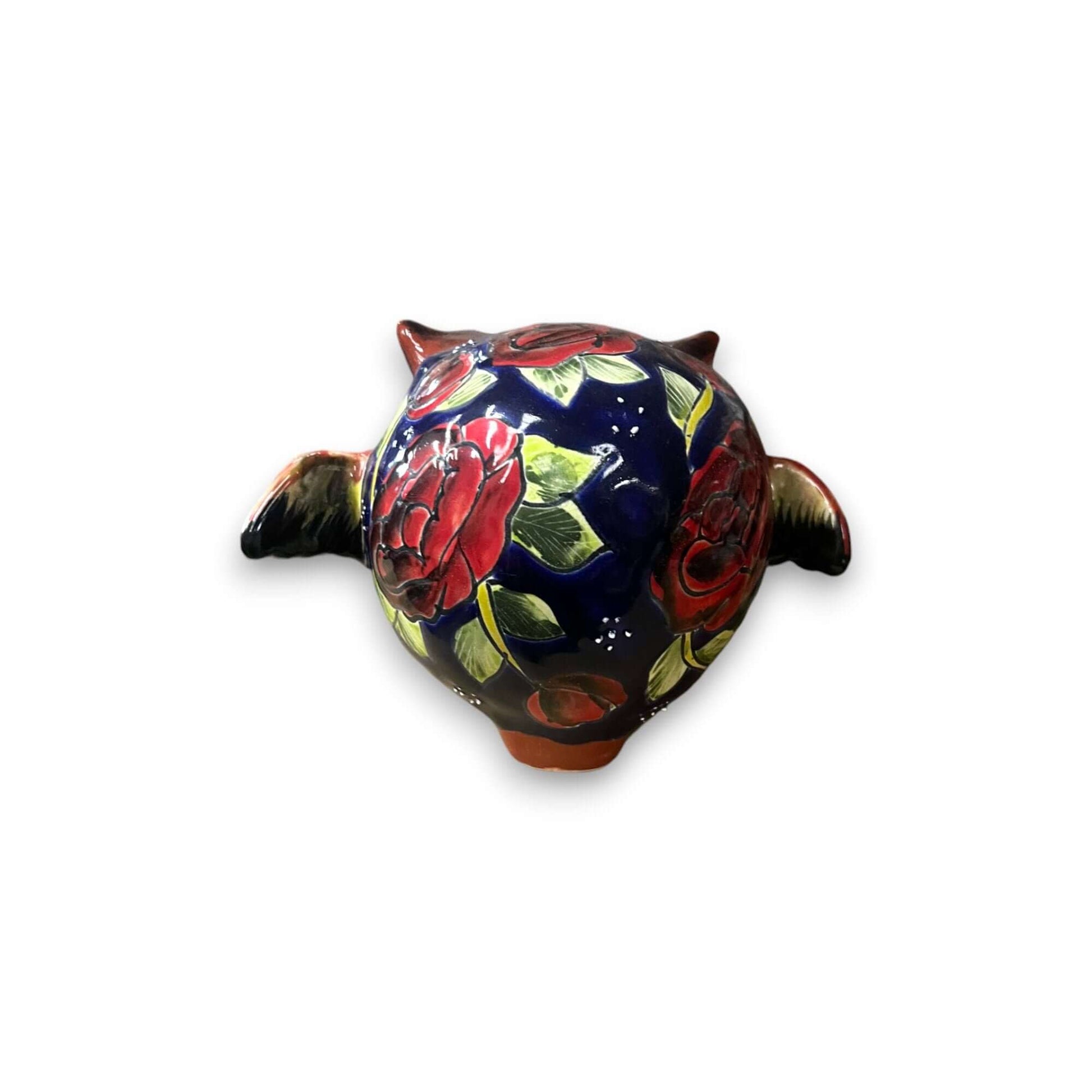 Talavera Owl Statue Hand-Painted Mexican Ceramic Bird Figurine - - Talavera Statue