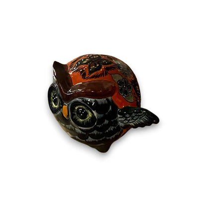 Talavera Owl Statue Hand-Painted Mexican Ceramic Bird Figurine - - Talavera Statue