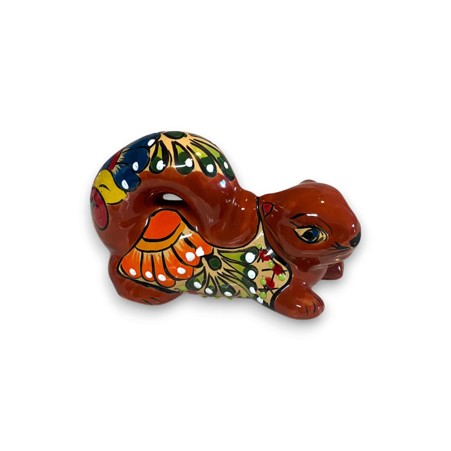 Talavera Squirrel Statue Colorful Hand-Painted Mexican Figurine - - Talavera Statue