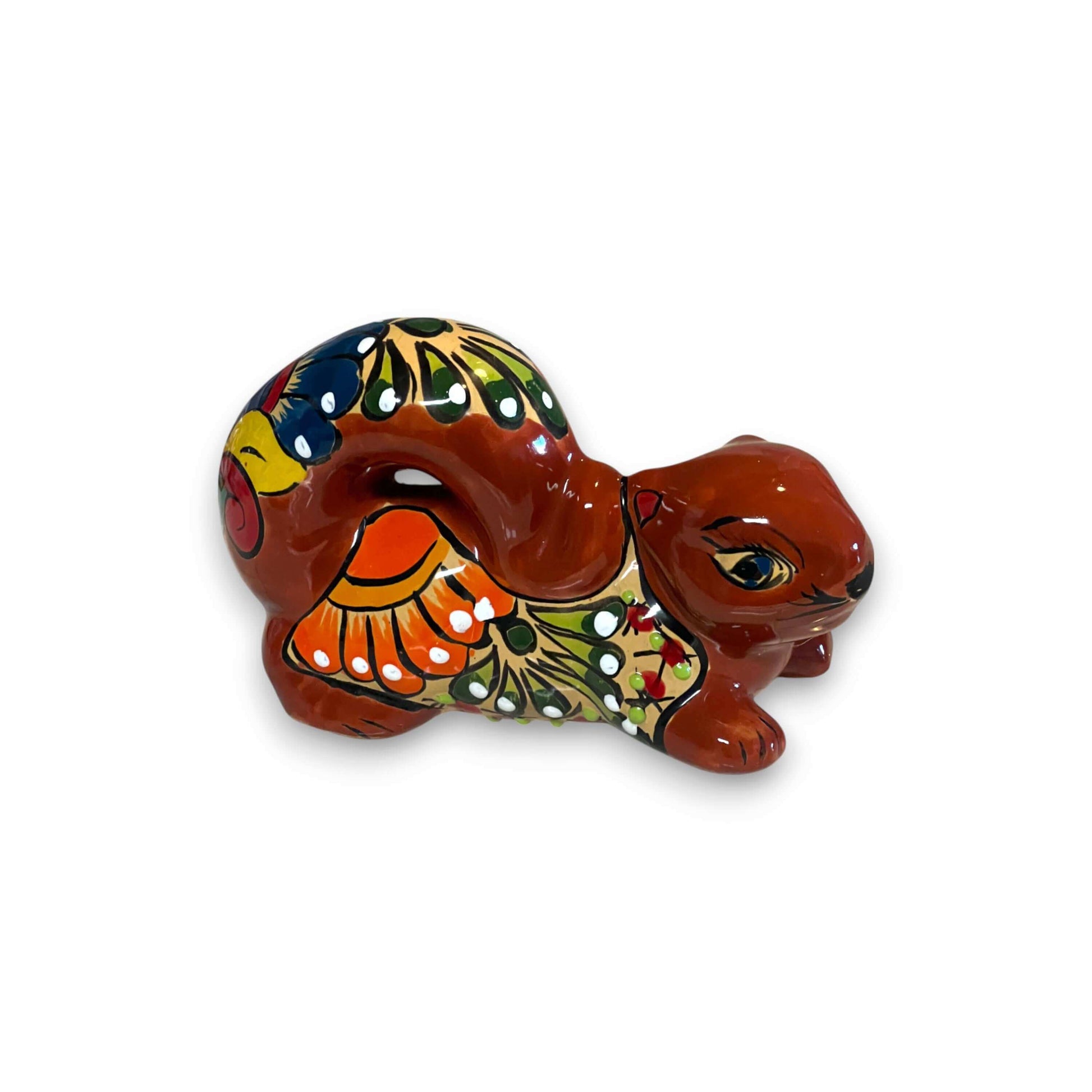 Talavera Squirrel Statue Colorful Hand-Painted Mexican Figurine - - Talavera Statue