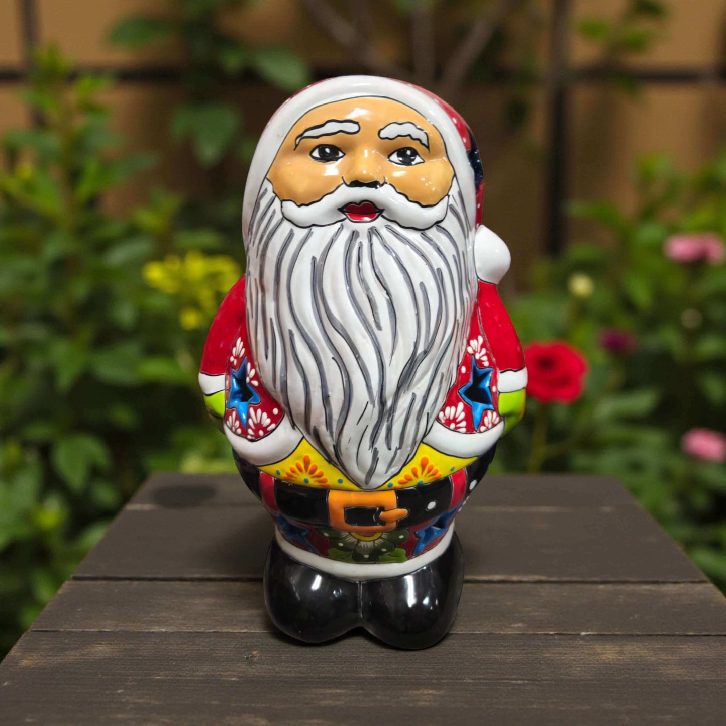 Talavera Santa Statue Hand-Painted Holiday Decor - - Talavera Statue