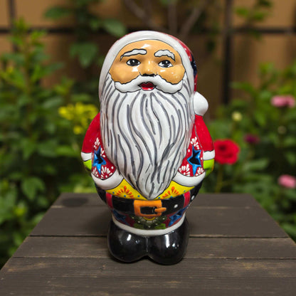 Talavera Santa Statue Hand-Painted Holiday Decor - - Talavera Statue