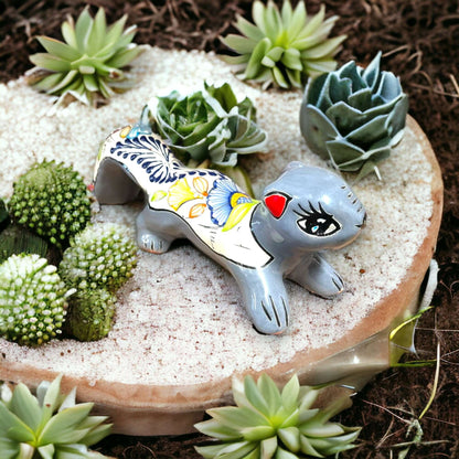 Talavera Squirrel Statue Colorful Hand-Painted Mexican Figurine - - Talavera Statue
