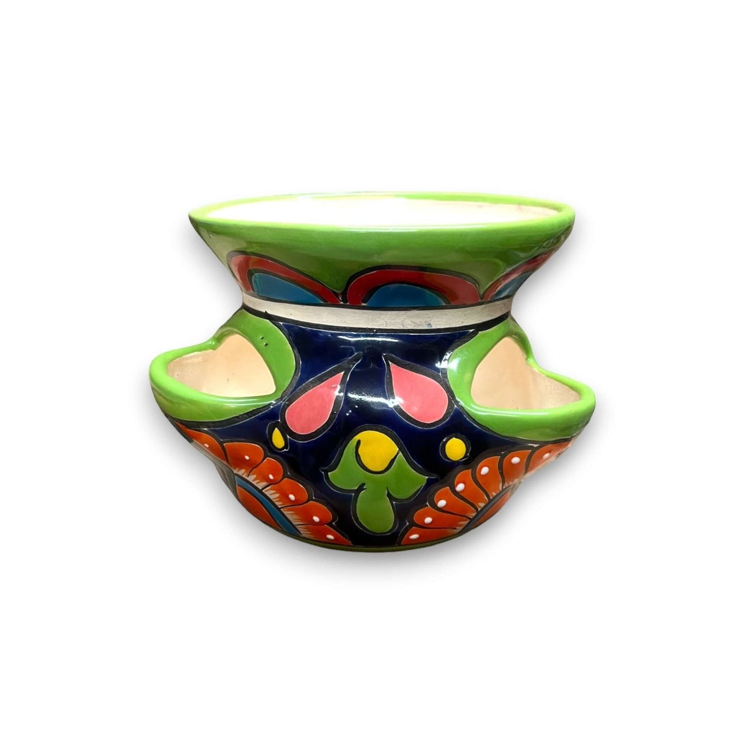 Talavera Strawberry Planter Hand-Painted Mexican Pot - - Talavera Planter