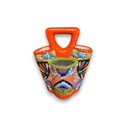 Talavera Utensil Holder Hand-Painted Mexican Kitchen Organizer - - Talavera Utensil Holder