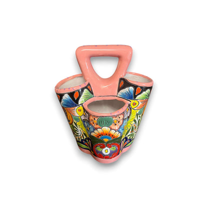 Talavera Utensil Holder Hand-Painted Mexican Kitchen Organizer - - Talavera Utensil Holder