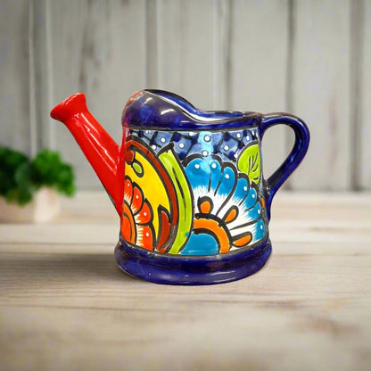 Talavera Watering Can Planter Hand-Painted Mexican Pottery - - Talavera Planter