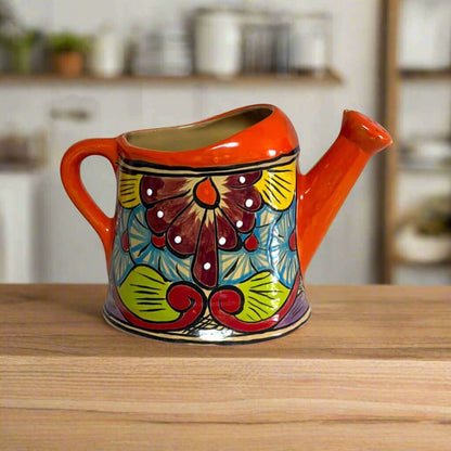 Talavera Watering Can Planter Hand-Painted Mexican Pottery - - Talavera Planter