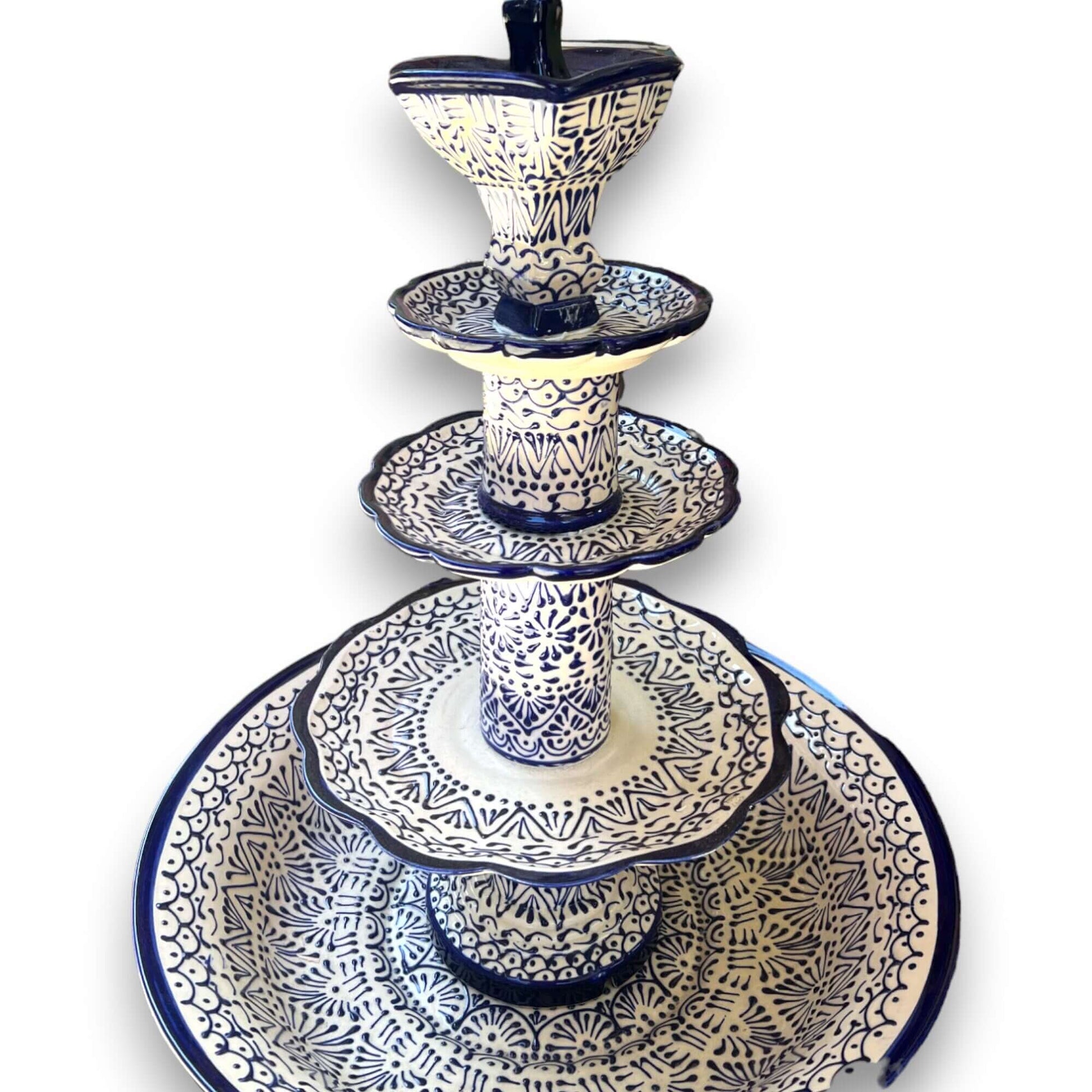 Handmade Talavera Fountain Vibrant Mexican Artwork - - Talavera Fountain