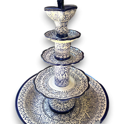 Handmade Talavera Fountain Vibrant Mexican Artwork - - Talavera Fountain