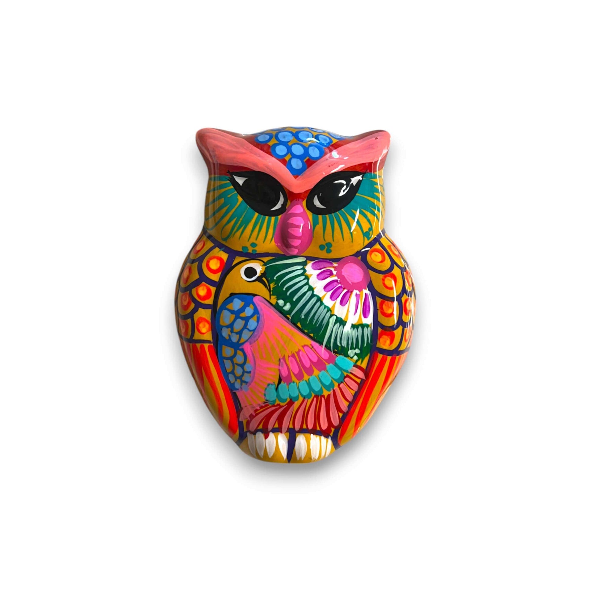 Small Guerrero Owl Wall Decor | Handmade Mexican Ceramic Accent- The Talavera Hub- {{Product type}}