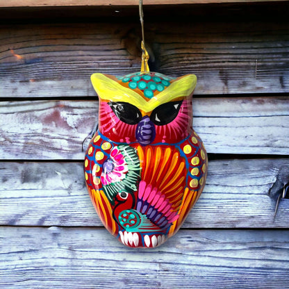Small Guerrero Owl Wall Decor | Handmade Mexican Ceramic Accent- The Talavera Hub- {{Product type}}