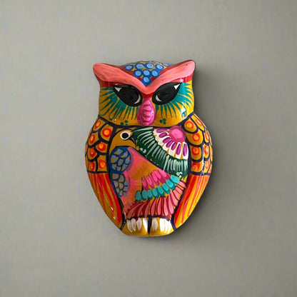 Small Guerrero Owl Wall Decor | Handmade Mexican Ceramic Accent- The Talavera Hub- {{Product type}}