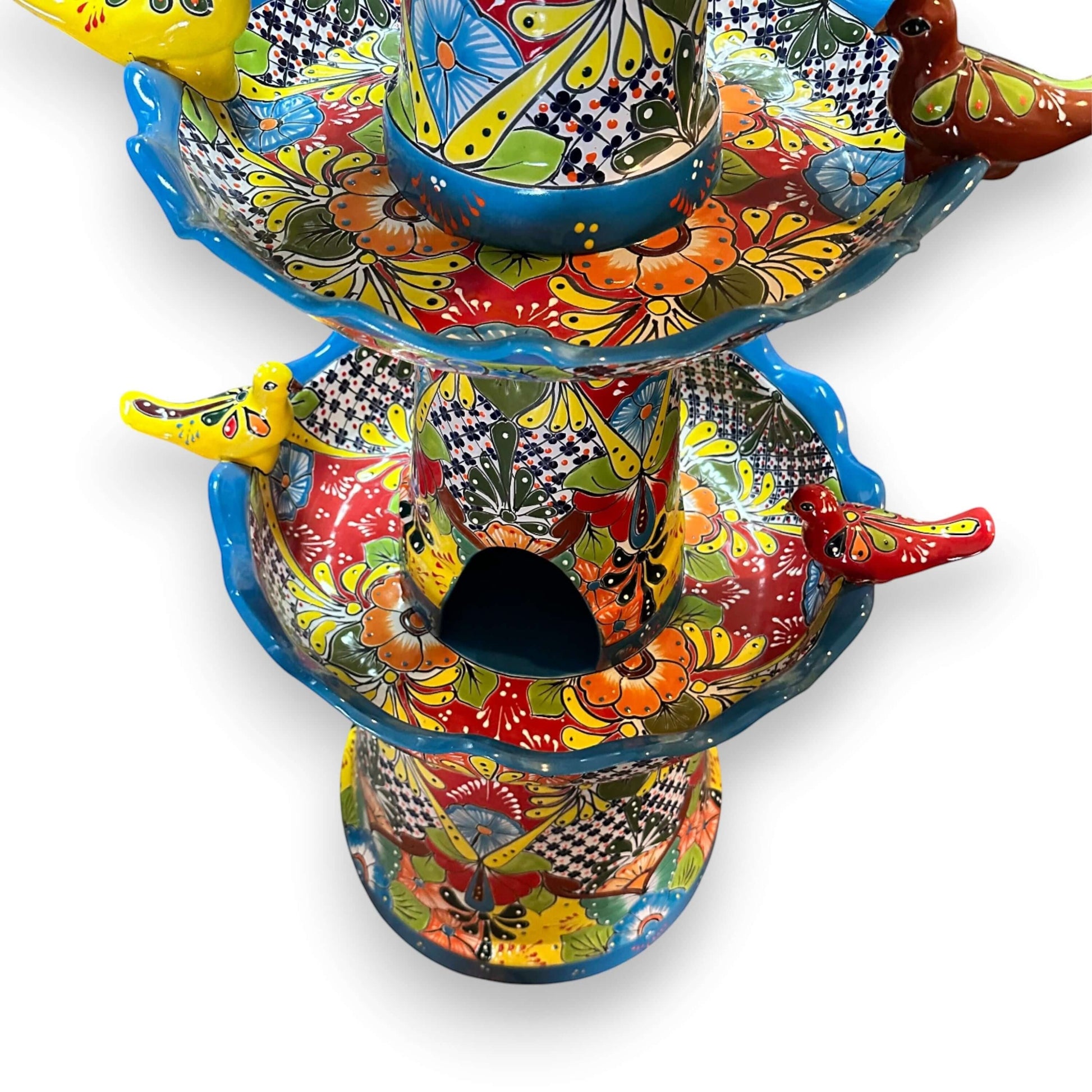 Grand Talavera Garden Fountain Handmade Mexican Art - - Talavera Fountain