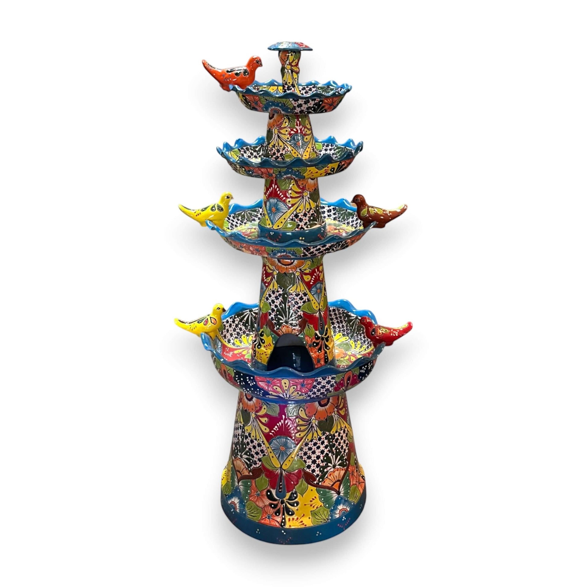 Grand Talavera Garden Fountain Handmade Mexican Art - - Talavera Fountain