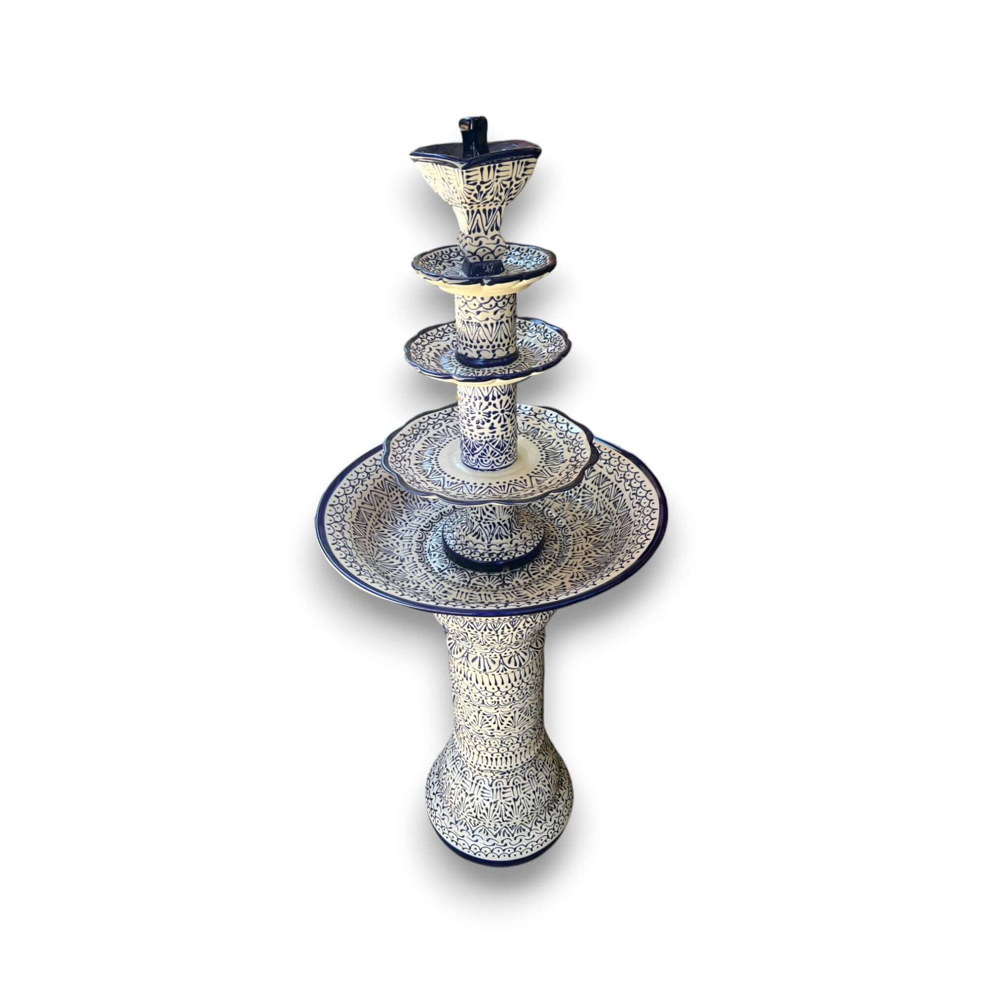 Handmade Talavera Fountain Vibrant Mexican Artwork - - Talavera Fountain