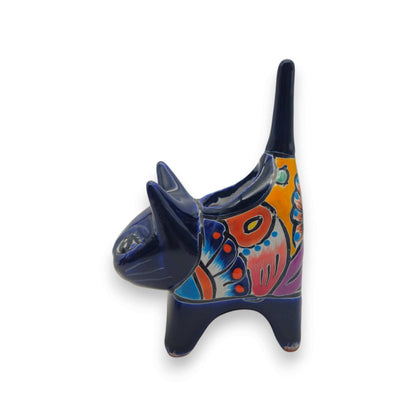 Vibrant Talavera Cat Planter Handmade Mexican Pottery - - Talavera Planter