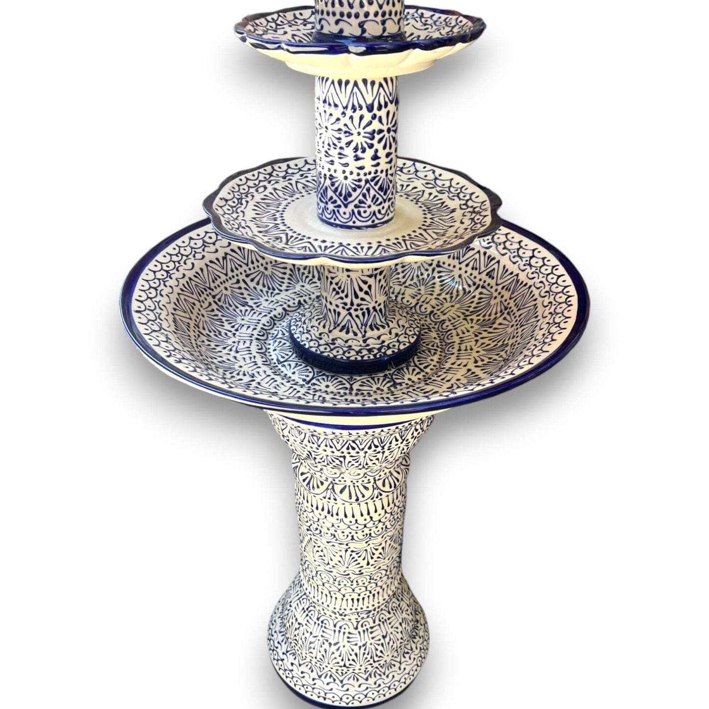 Handmade Talavera Fountain Vibrant Mexican Artwork - - Talavera Fountain
