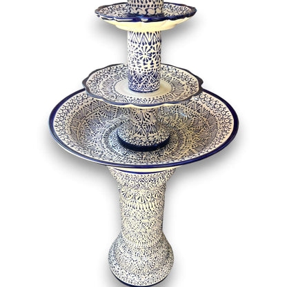 Handmade Talavera Fountain Vibrant Mexican Artwork - - Talavera Fountain